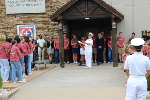 Captain Lohmeyer at School of the Ozarks Navy Weeks presentation